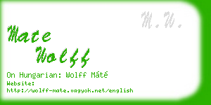 mate wolff business card